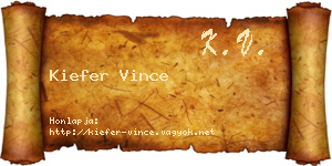 Kiefer Vince névjegykártya