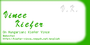 vince kiefer business card